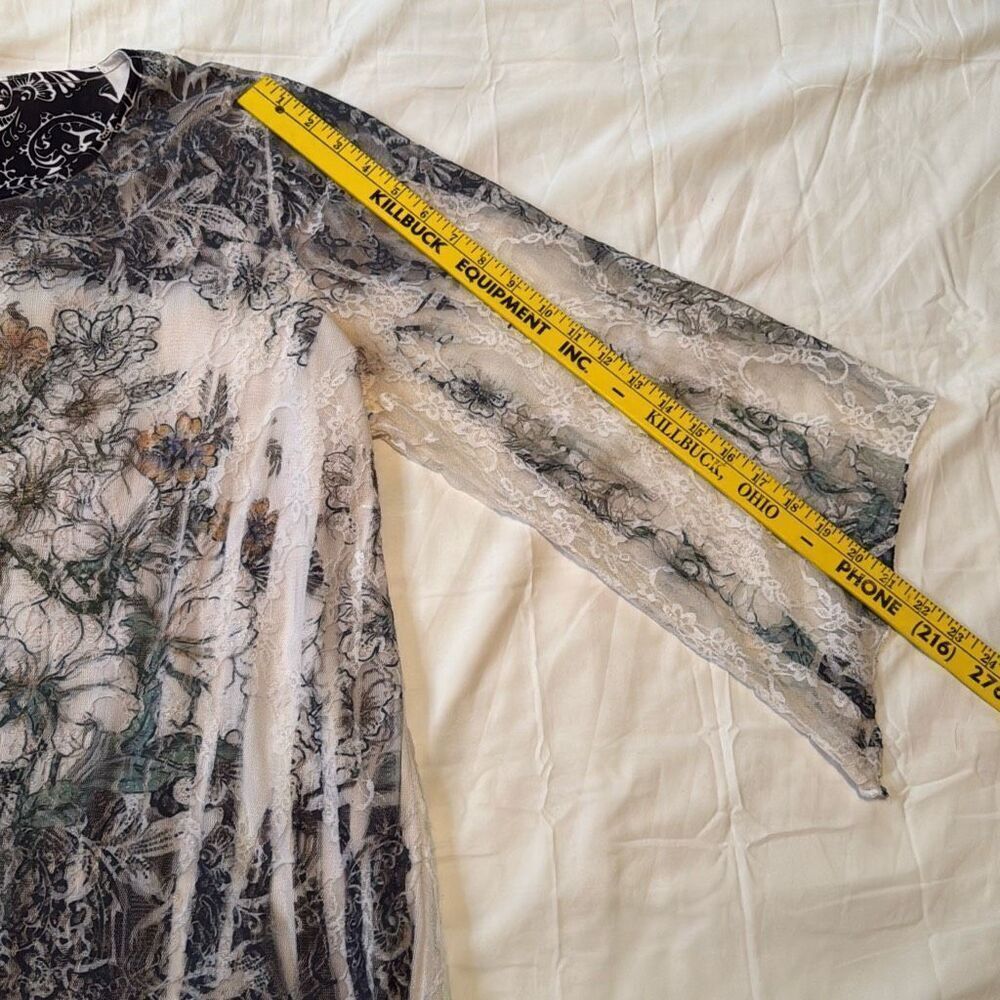 Vintage Brittany Black lace blouse womens size 3xl black white whimsigoth fairy - Picture 7 of 9